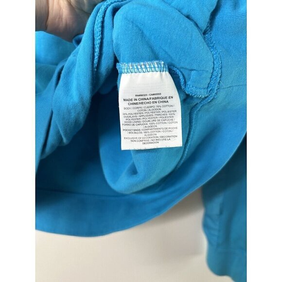 Nike Swoosh Ninja Neck Hoodie Blue Long Sleeve Vintage Y2K Size Medium - Picture 12 of 12